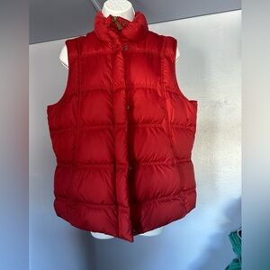 Eddie Bauer puffer vest red size large goose down with pockets - Large